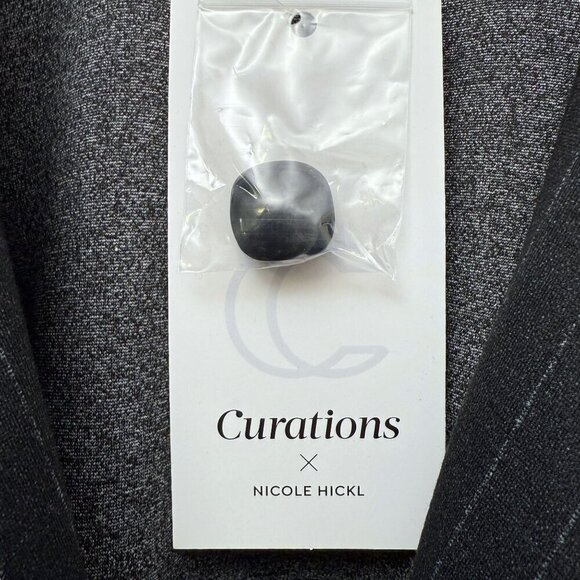 CURATIONS x Nicole Hickl Blazer Plus Size 2X Ponte Knit Black Pinstripe NWT - Picture 7 of 10